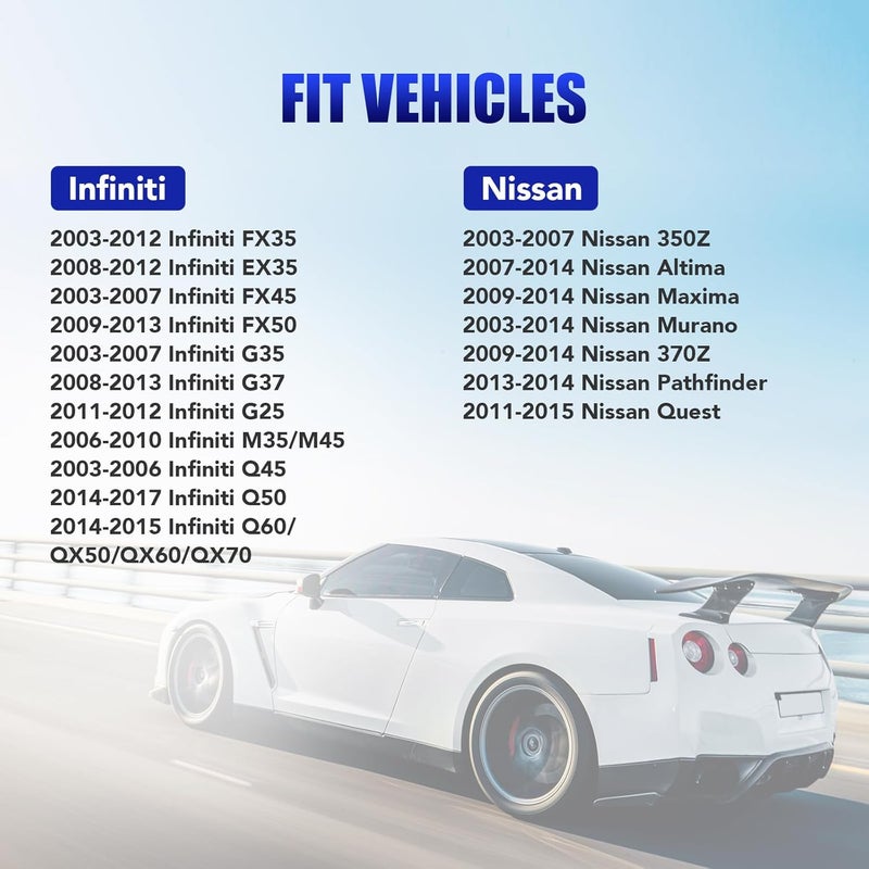 LCWRGS محرك مروحة سخان مكيف الهواء الأمامي يناسب 2007-2019 إنفينيتي FX35 G35 G37 EX35 FX45 M35 M45 نيسان ألتيما مورانو ماكسيما كويست 350Z 370Z محرك مروحة HVAC يستبدل# 700193، 27225AM611 - Image 3